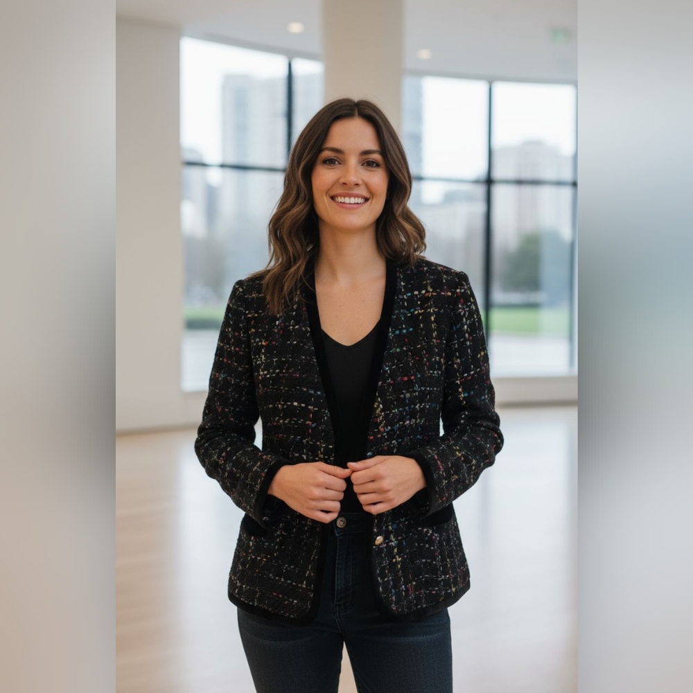 1980s Vintage Wool and Velvet Escada Margaretha Ley Blazer 38